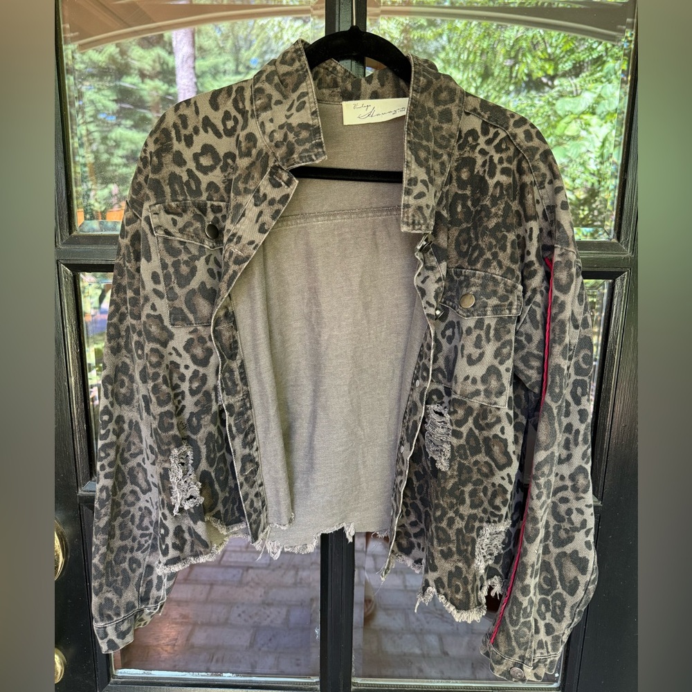 Cheetah print Jean jacket
